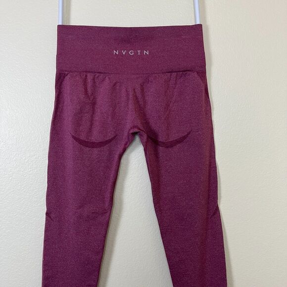 NVGTN Women Size L Rose Burgundy Contour Seamless Leggings Workout Gym Yoga - Picture 6 of 10
